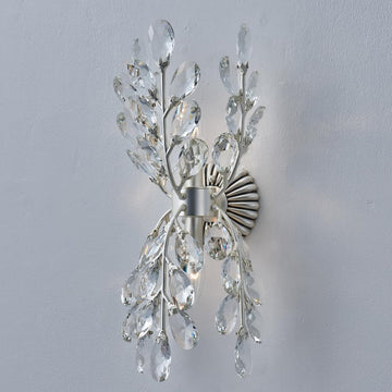 Alloro Luxury Crystal Wall Sconce – Pewter