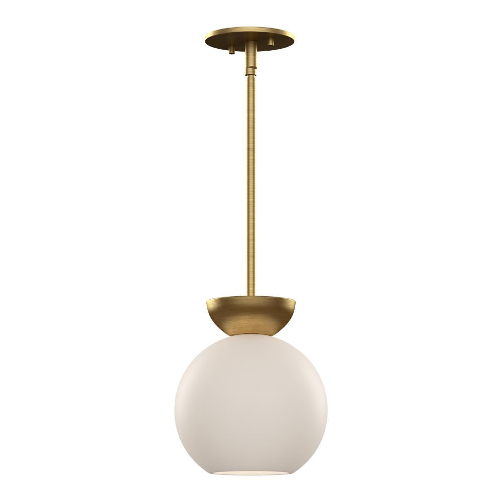 Kuzco PD59708-BG/OP Pendant Light Fixture, 60W, Brushed Gold/Opal Glass