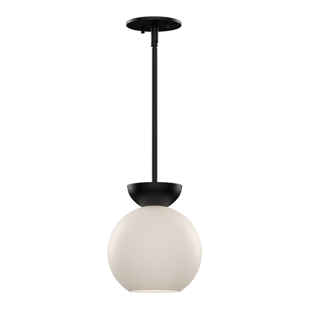 Kuzco Arcadia PD59708-BK/OP Pendant, 1 Light, Black/Opal Glass