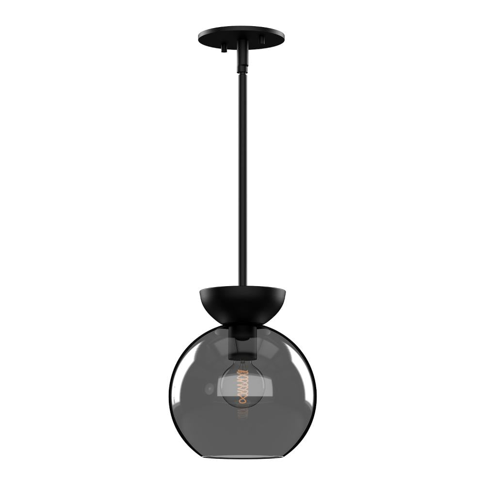 Kuzco PD59708-BK/SM Pendant, Arcadia 8-in, 1 Light, Black/Smoked
