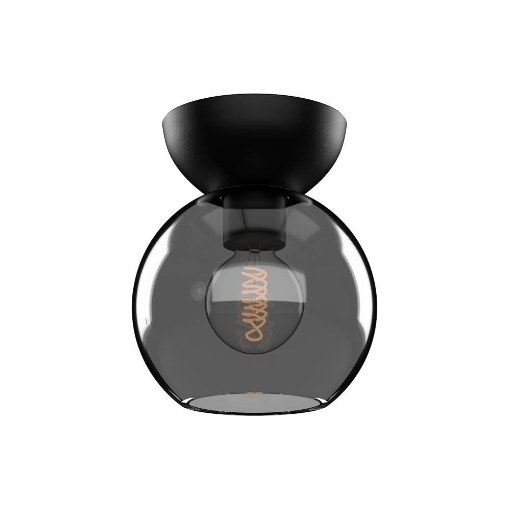 Kuzco Arcadia SF59706-BK/SM Semi Flush Mount, 1 Light, Black/Smoked