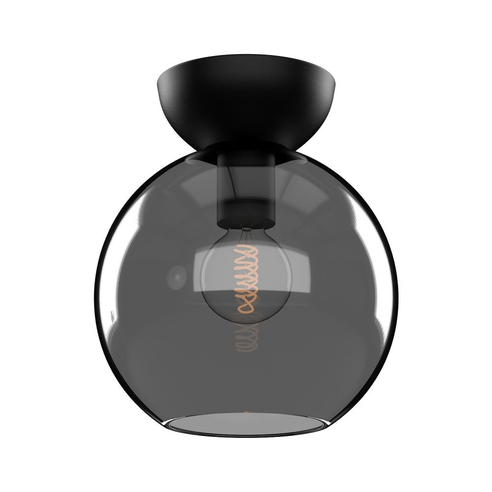 Kuzco Arcadia SF59708-BK/SM Semi Flush Mount, 1 Light, Black/Smoked