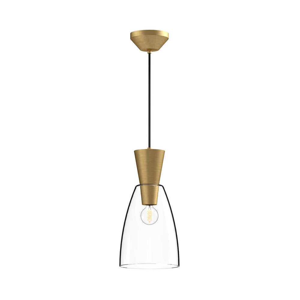 ALORA MOOD Lighting PD534007BGCL Pendant, 1 Light, Brushed Gold/Clear Glass