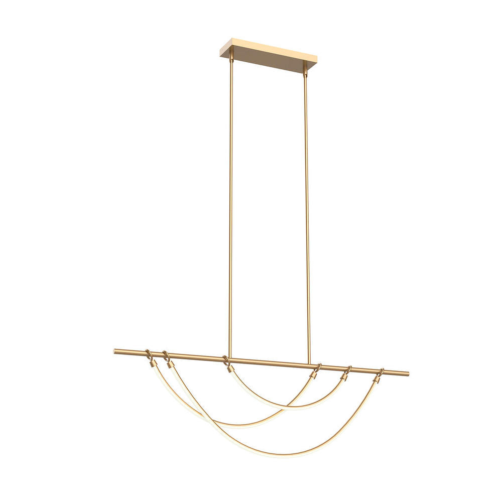 ALORA Lighting Aryas LP317448VB Vintage Brass LED Linear Pendant, UL Damp Rated, Vintage Brass