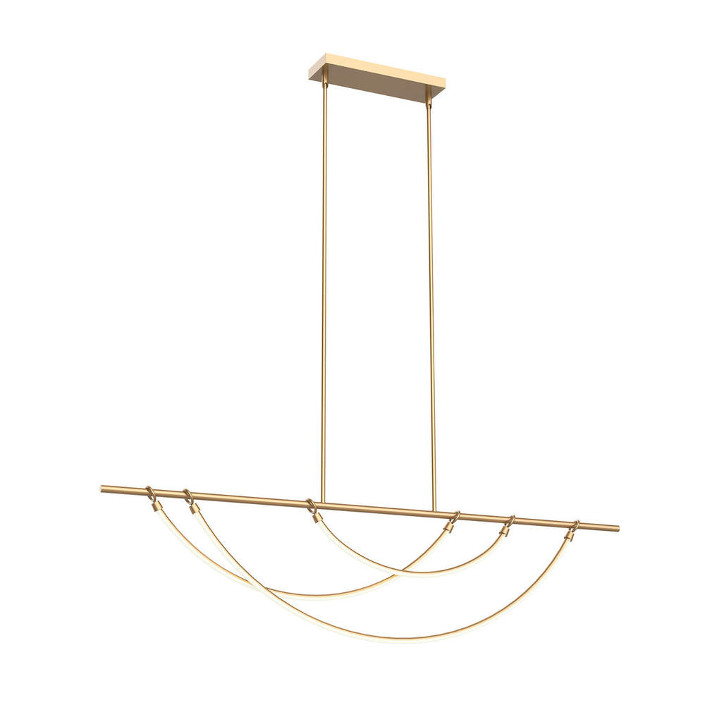 ALORA Lighting Aryas 60-in Vintage Brass LED Linear Pendant, UL Damp Rated, Vintage Brass