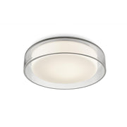 Kuzco Aston FM48610 Flush Mount, 10-in Clear LED, Opal Diffuser, Powder-Coated White