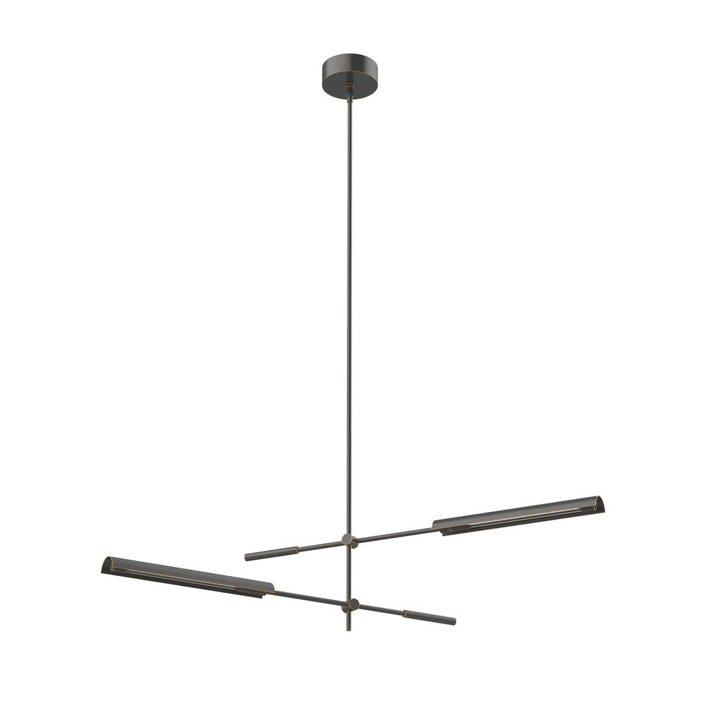 ALORA Lighting MP316402UBMS Multi Pendant, 2 Head Metal Shade, Urban Bronze