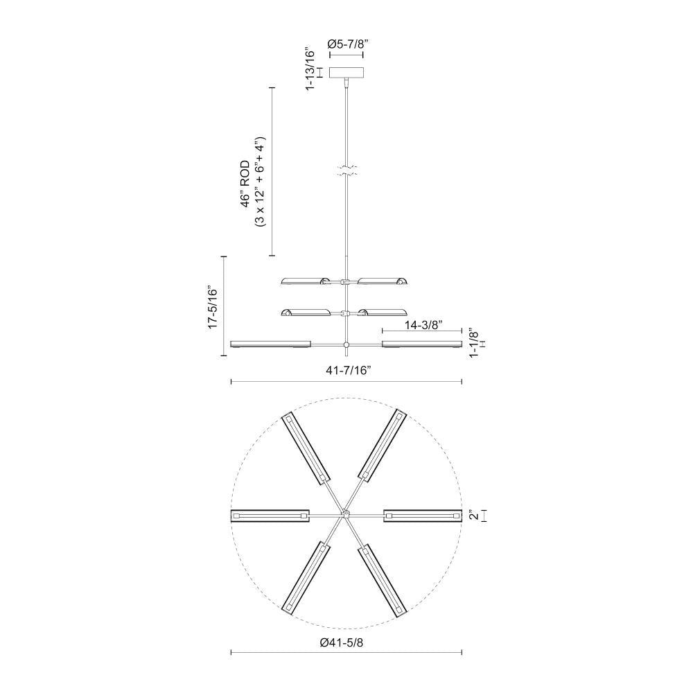 ALORA Lighting MP316406UBMS Multi Pendant, LED, Metal Shade/Urban Bronze