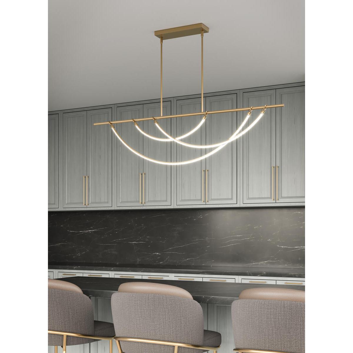 ALORA Lighting Aryas LP317448VB Vintage Brass LED Linear Pendant, UL Damp Rated, Vintage Brass