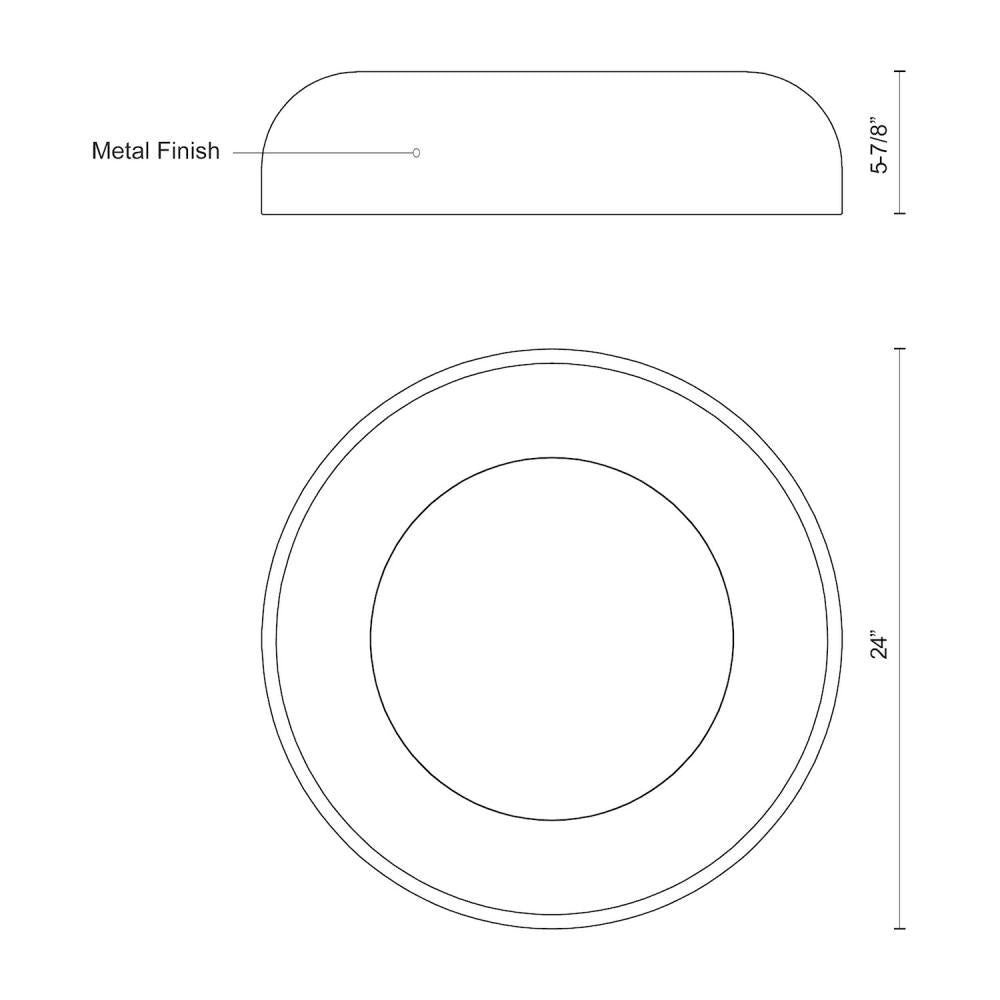 Kuzco Beacon FM13124-WH Flush Mount Light Fixture, 60W, White