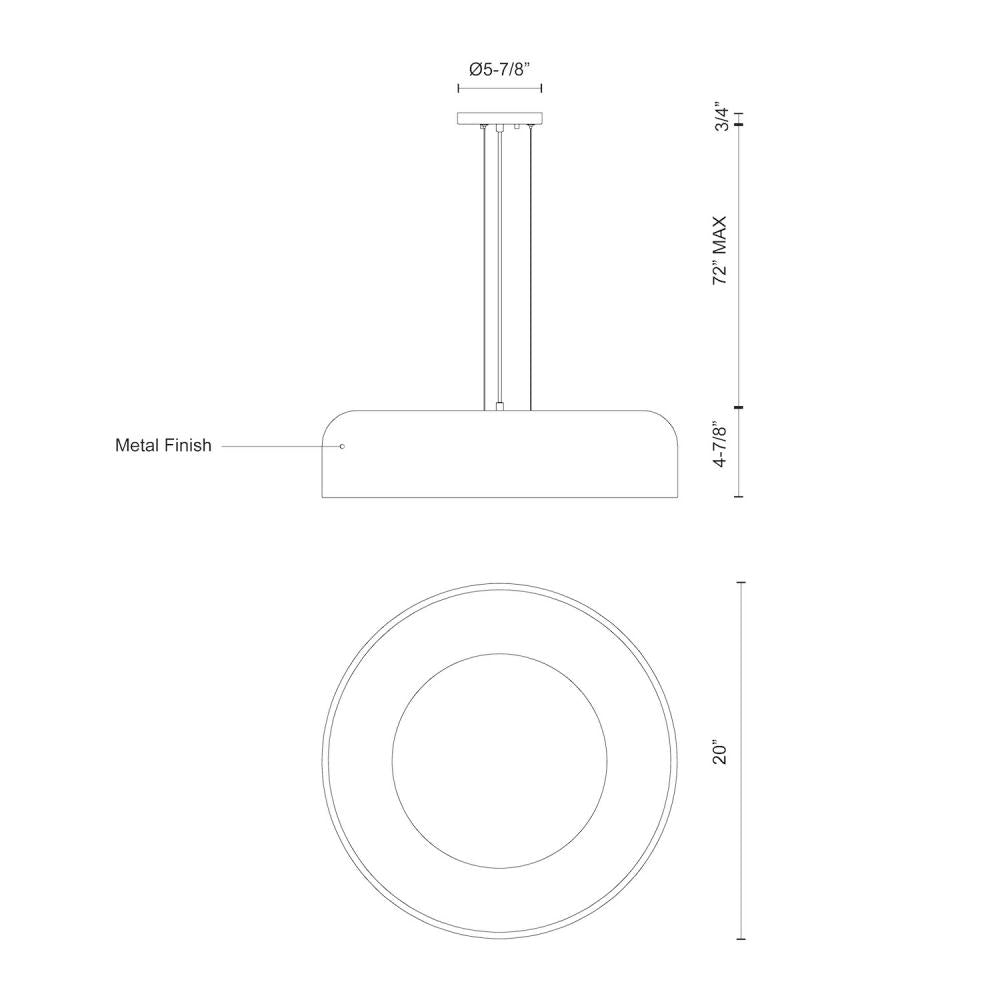 Kuzco PD13120-WH Pendant Light Fixture, LED, White