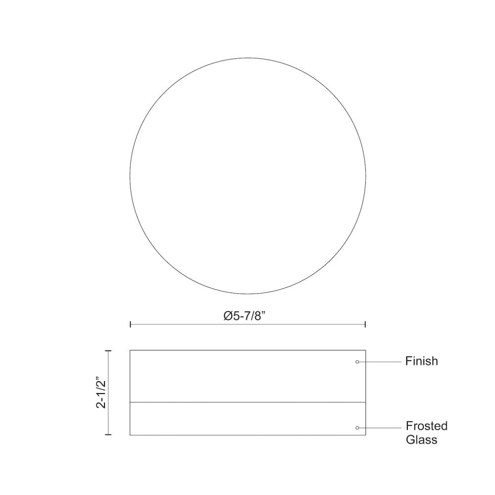 Kuzco Lighting FM3506-BK Bedford 6-in Flush Mount LED Fixture, UL Damp Rated, Black/Frosted
