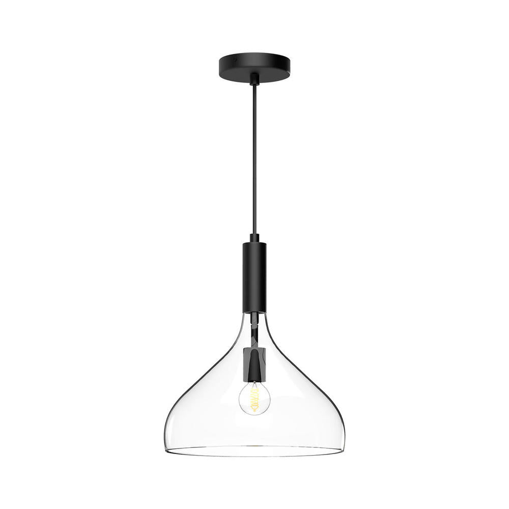 ALORA MOOD Lighting PD532312MBCL Pendant, Clear Glass/Matte Black