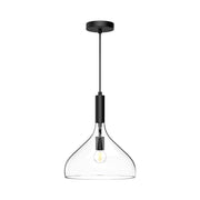ALORA MOOD Lighting PD532312MBCL Pendant, Clear Glass/Matte Black