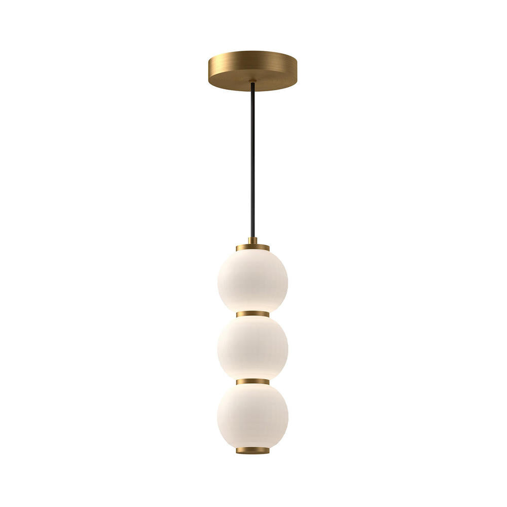 ALORA MOOD Lighting PD530313AGOP Pendant, 20W Watt, Aged Gold/Opal Matte Glass
