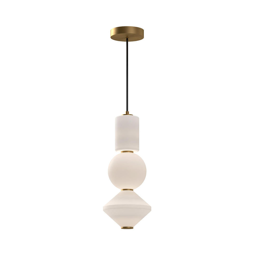 ALORA MOOD Lighting PD530341AGOP Pendant, Aged Gold/Opal Matte Glass