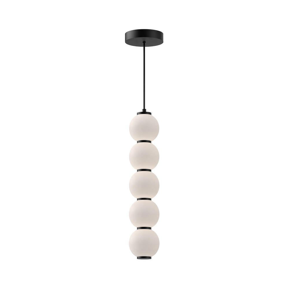 ALORA MOOD Lighting PD531515MBOP Pendant, 20W Watt, Matte Black/Opal Matte Glass