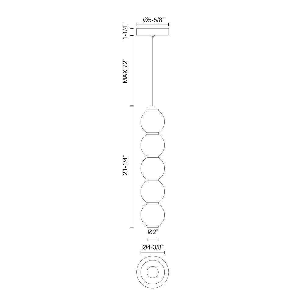 Alora Mood Lighting PD531515BNOP Pendant, LED, Brushed Nickel/Opal Matte Glass