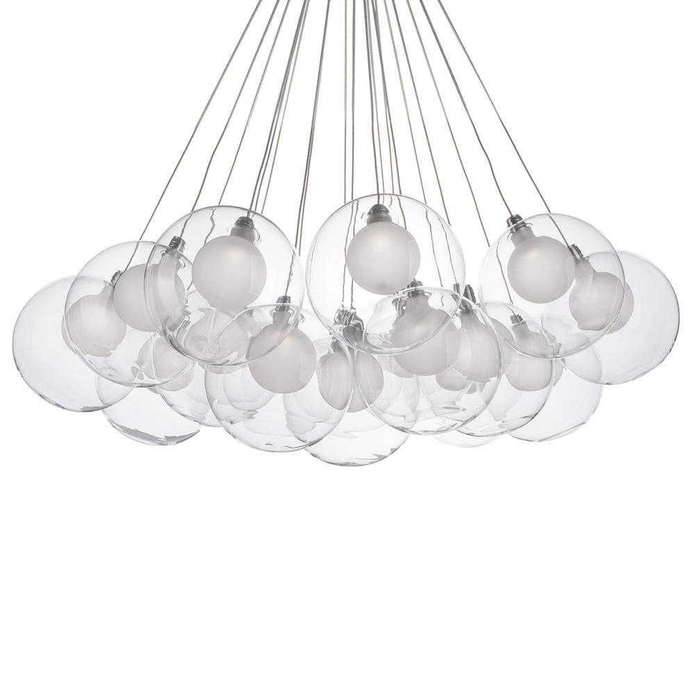 Kuzco Lighting CH3128 Bolla 28-in LED Chandelier, Chrome