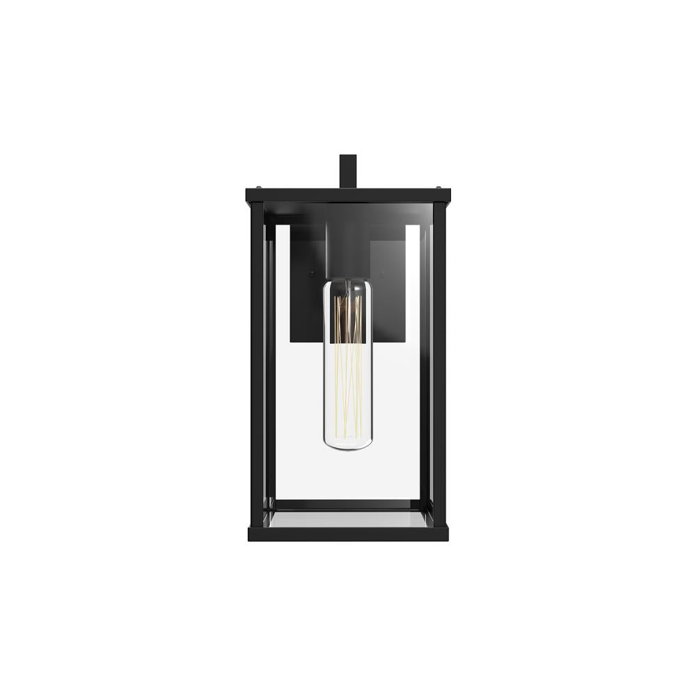 ALORA MOOD Lighting EW652505BKCL Exterior Wall Sconce, 1 Light, Clear Glass/Textured Black