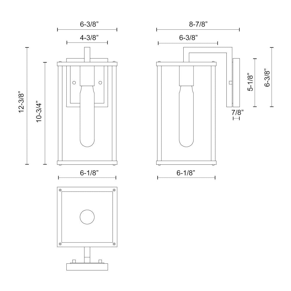 ALORA MOOD Lighting EW652505BKCL Exterior Wall Sconce, 1 Light, Clear Glass/Textured Black