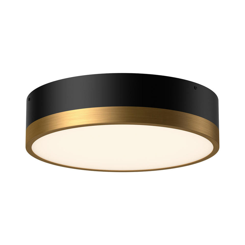 ALORA MOOD Lighting FM556216AGMB Brisbane 16-in Flush Mount, Aged Gold/Matte Black