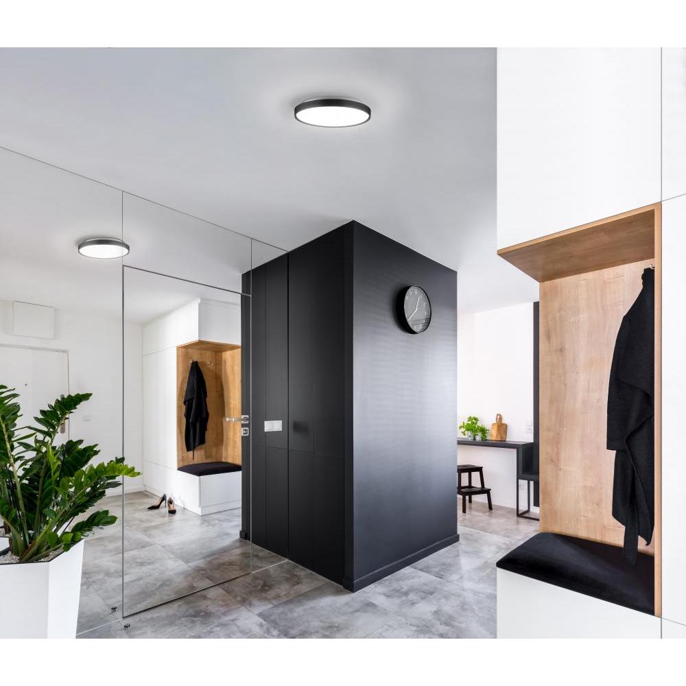 Kuzco FM43518-BK-5CCT Flush Mount Light Fixture, LED, Black