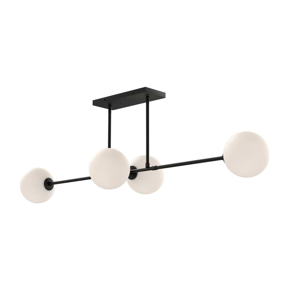 ALORA MOOD Lighting LP549448-MBOP Linear Pendant, 160W, Matte Black/Opal Matte Glass