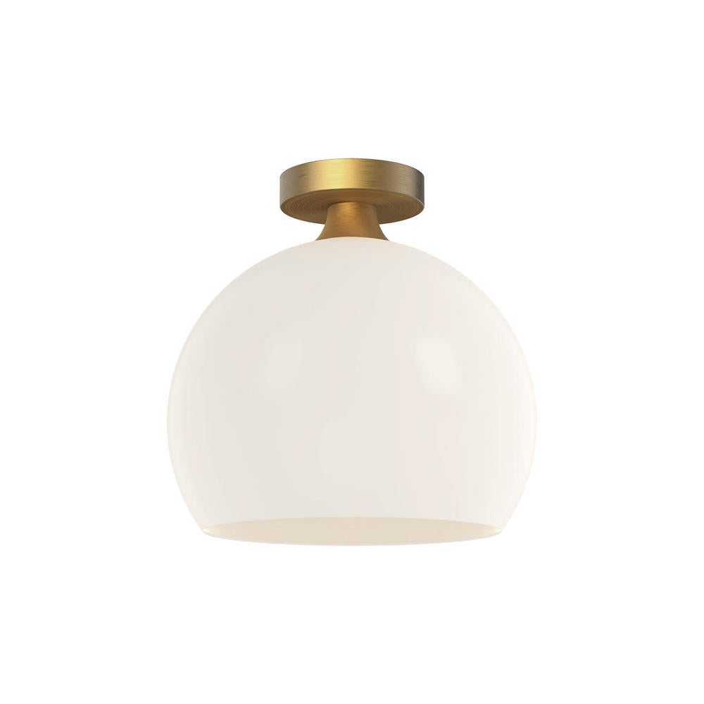ALORA MOOD Lighting FM506312AGOP Flush Mount, 60W Watt, Aged Gold/Opal Matte Glass