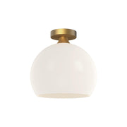 ALORA MOOD Lighting FM506312AGOP Flush Mount, 60W Watt, Aged Gold/Opal Matte Glass