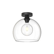 ALORA MOOD Lighting FM506312MBCL Flush Mount, 1 Light, Clear Glass/Matte Black