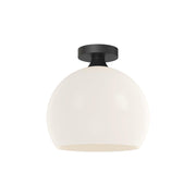 ALORA MOOD Lighting FM506312MBOP Flush Mount Fixture, UL Damp Rated, Matte Black/Opal Matte Glass