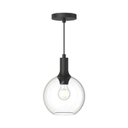 ALORA MOOD Lighting PD506108MBCL Pendant, 1 Light, Clear Glass/Matte Black