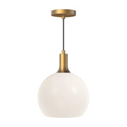 ALORA MOOD Lighting PD506210AGOP Pendant Light Fixture, UL Damp Rated, Aged Gold/Opal Matte Glass