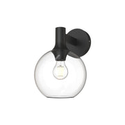 Alora Mood Lighting WV506108MBCL Castilla 8-in Clear Glass/Matte Black Wall Light Fixture, 1 Light