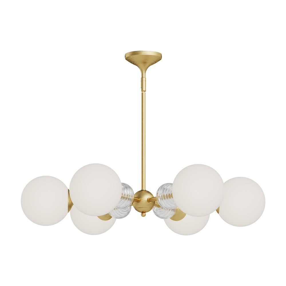ALORA MOOD Lighting CH415330BGOP Celia 30-in Chandeliers, Brushed Gold/Opal Glass