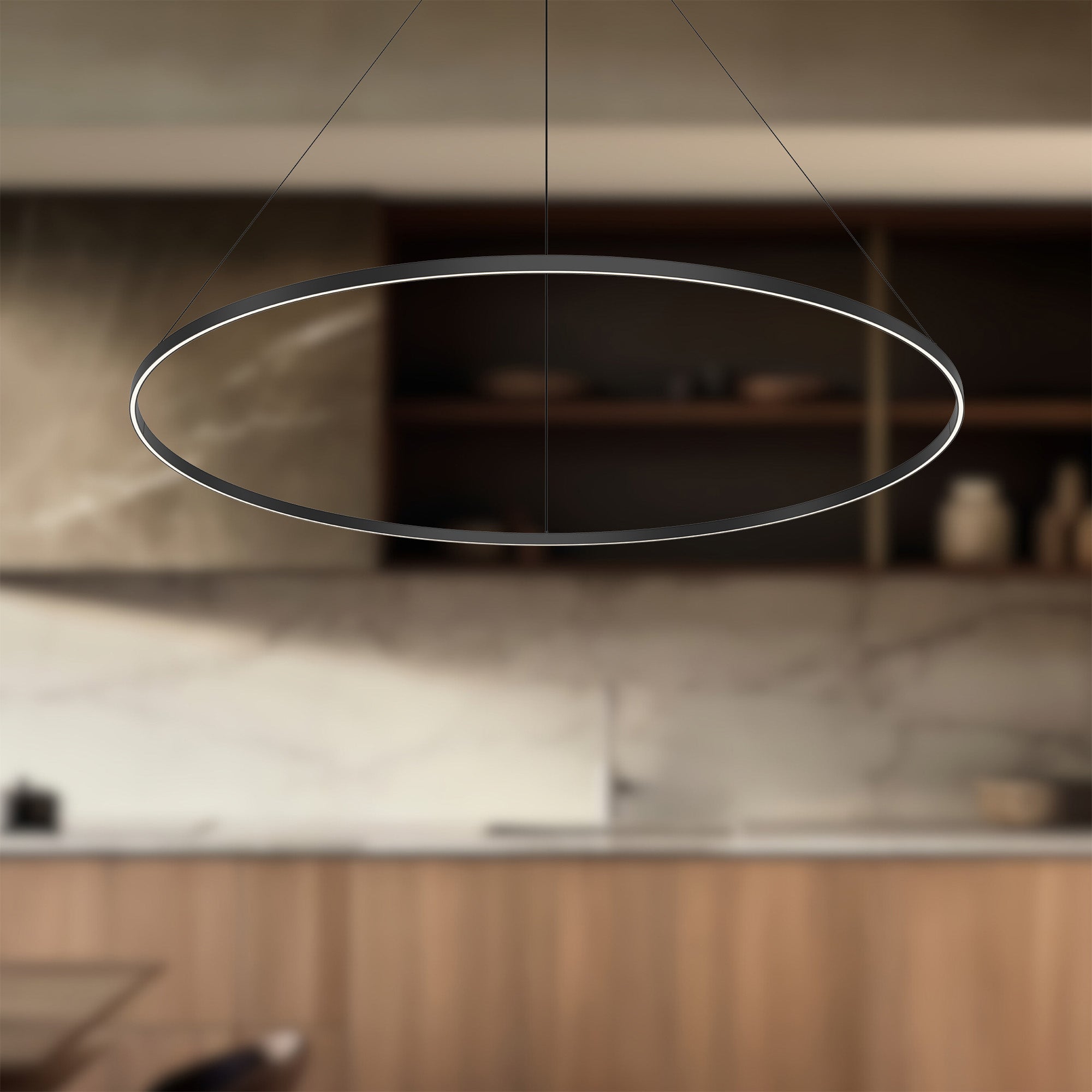 Kuzco Cerchio 72-in Black LED Pendant, Black