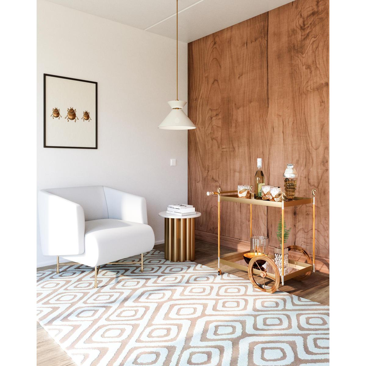 ALORA MOOD Chapelle PD543022AGWL Pendant Light Fixture, UL Damp Rated, Aged Gold/White Linen