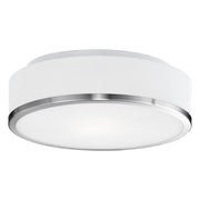 Kuzco Charlie 12-in FM6012-BN-5CCT LED Flush Mount Fixture, UL Damp Rated, Brushed Nickel
