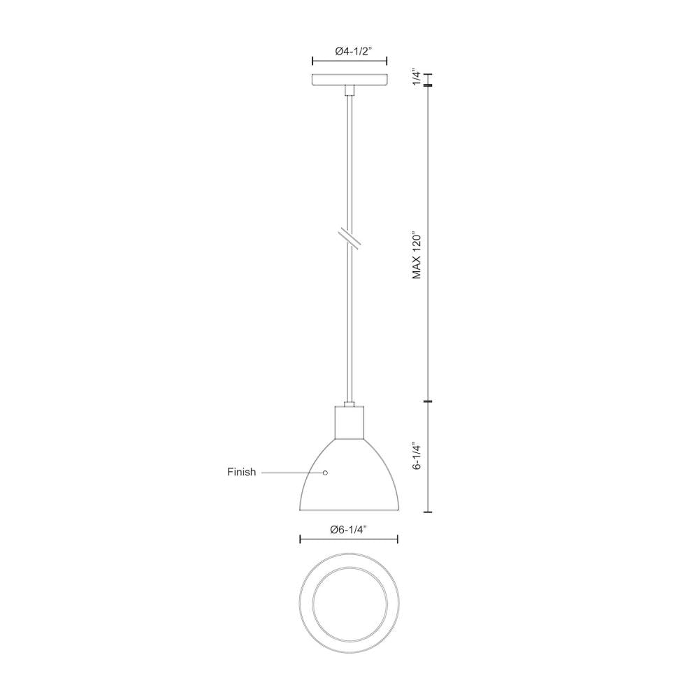 Kuzco Chroma PD1706-BN Pendant Light Fixture, UL Damp Rated, Brushed Nickel