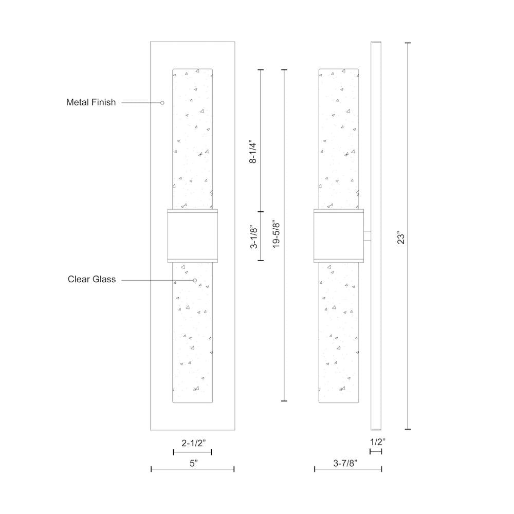 Kuzco Lighting EW48218-BK Exterior Wall Sconce, 18-in, LED, Black