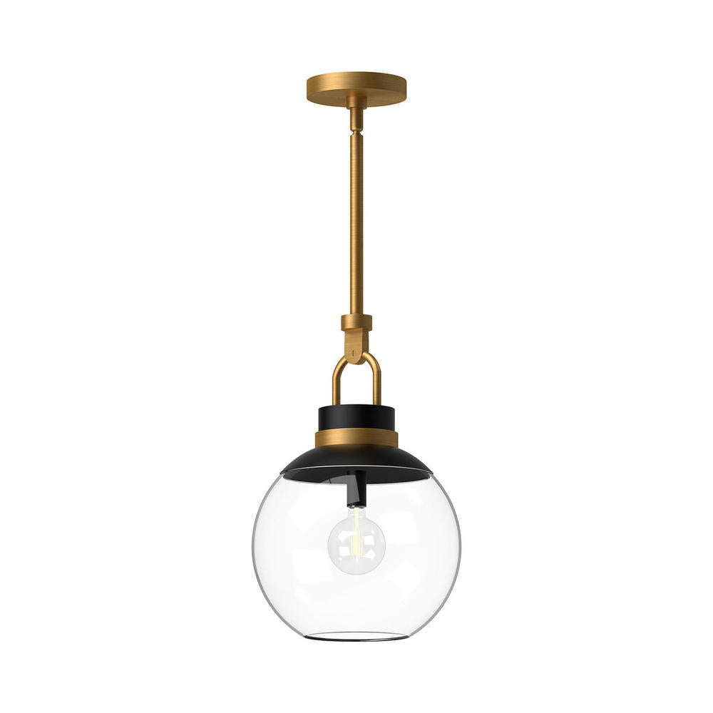 ALORA MOOD Lighting Copperfield PD520512AGCL Pendant, 1 Light, Aged Gold/Clear Glass