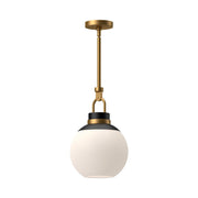 ALORA MOOD Lighting PD520512AGOP Pendant Light Fixture, 1 Light, Aged Gold/Opal Matte Glass