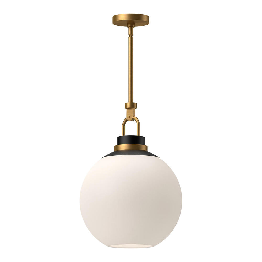 ALORA MOOD Lighting PD520516AGOP Pendant Light, UL Damp Rated, Aged Gold/Opal Matte Glass