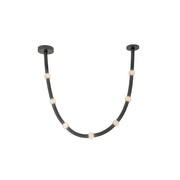 Kuzco Lighting PD39307-BK/OP-UNV Pendant, 7-ft Adjustable with Opal Glass Globes, Black Finish