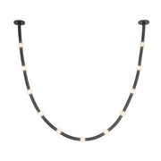 Kuzco Corda PD39310-BK/OP-UNV-010-RT Pendant, Adjustable Fabric Rope, Black/Opal Glass