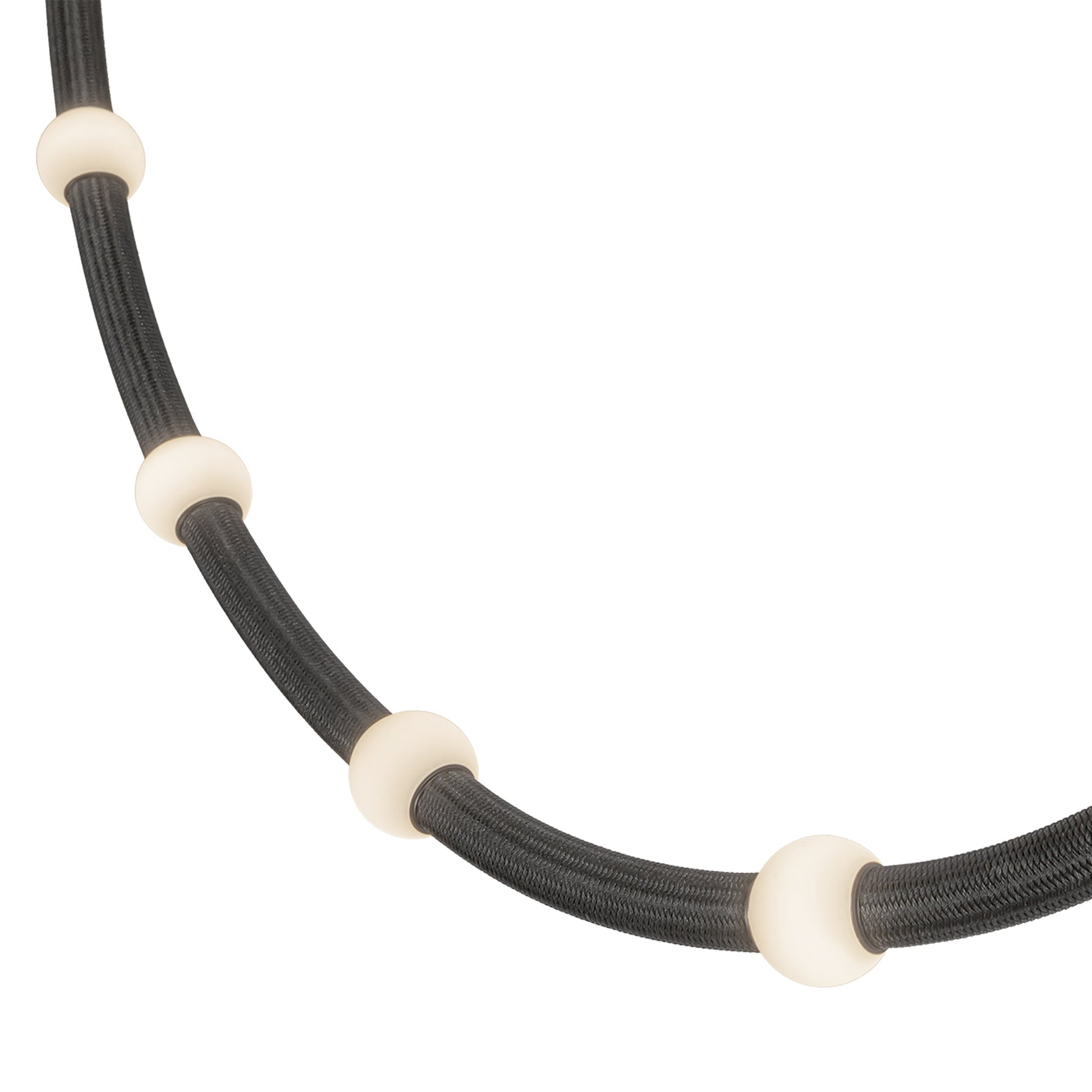 Kuzco Corda PD39310-BK/OP-UNV-010-RT Pendant, Adjustable Fabric Rope, Black/Opal Glass