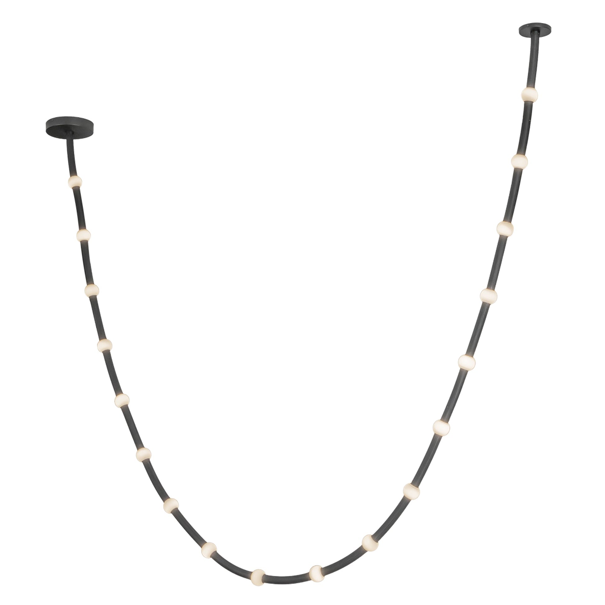 Kuzco Corda PD39317-BK/OP-UNV-010 Pendant, UL Damp Rated, Black/Opal Glass