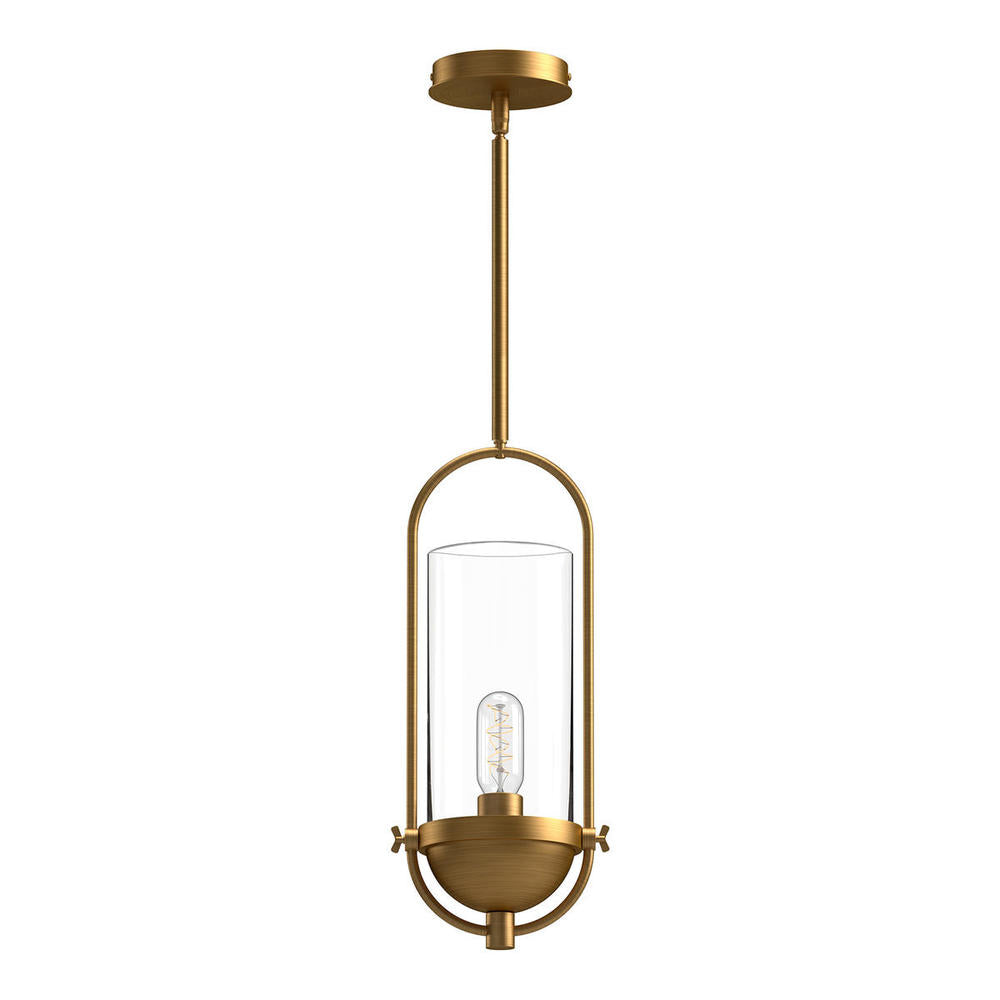 ALORA MOOD Lighting PD539018AGCL Pendant, 1 Light, Aged Gold/Clear Glass