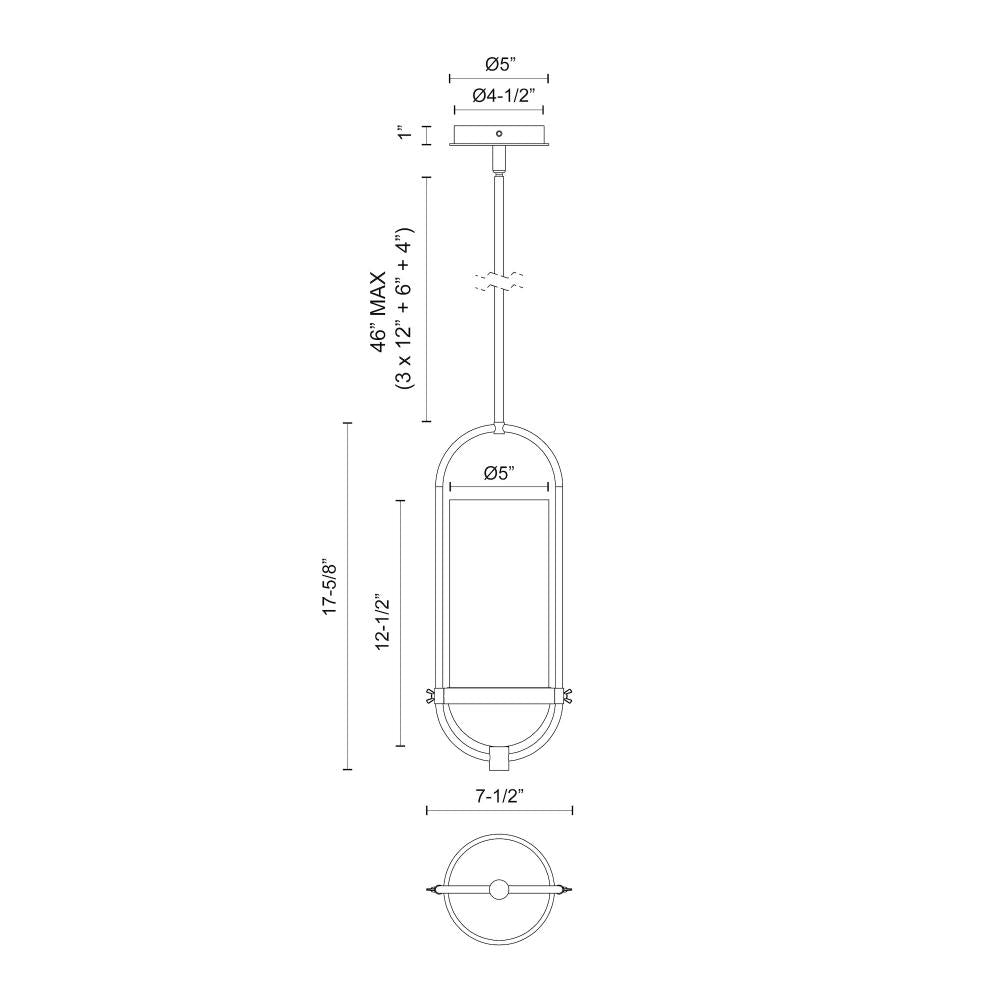 ALORA MOOD Lighting PD539018MBCL Pendant Light Fixture, UL Listed, Clear Glass/Matte Black
